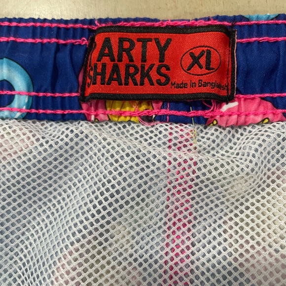 Men’s XL Party Shark swimming trunks blue with pineapples! - Picture 5 of 6